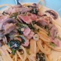 ぷぬーぴーさん's cooksnap of when they made 濃厚ほうれん草とベーコンのクリームパスタ.