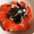 にゃにゃん16's cooksnap of when they made ポン酢でサーモンの漬け丼.
