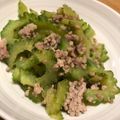 にじゆめa's cooksnap of when they made ゴーヤとキャベツのそぼろ炒め.