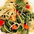 ぴちた☆'s cooksnap of when they made トマトとモロヘイヤの冷製パスタ.