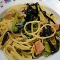 ぺたんこクマ's cooksnap of when they made 濃厚♪きのことベーコンの和風たらこパスタ.