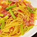 ナマ様's cooksnap of when they made プロ直伝！ベーコンアスパラペペロンチーノ.