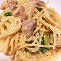 yama-chan's cooksnap of when they made 簡単！鶏肉とキャベツの濃厚クリームパスタ.