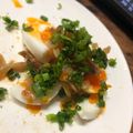 Amerixx's cooksnap of when they made 茹で卵とザーサイ♪ねぎたっぷりラー油和え.