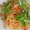 なっちｬﾝ's cooksnap of when they made 水菜と鮭フレークのお手軽パスタ.