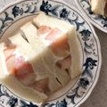 いちごパンケーキ's cooksnap of when they made おもてなしにも!桃のミニサンドイッチ.