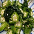 chocosky22's cooksnap of when they made オクラとみぶな(ホウレン草の)お浸し.