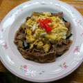 プルンバゴ's cooksnap of when they made 吉野家の牛丼にたまごをひとつ入れたよ.