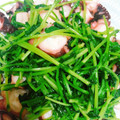 yuutasu's cooksnap of when they made 豆苗とタコのガーリック炒め.