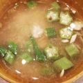 けんたとみなみの母☆'s cooksnap of when they made 【超簡単】オクラとみょうがのお味噌汁.