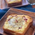 monemaruku's cooksnap of when they made 簡単とろ〜り＊カルボナーラトースト.
