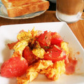 ばく★ちく's cooksnap of when they made 5分。とろとろ卵のチーズトマト炒め.