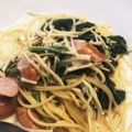 rui_and3's cooksnap of when they made ウインナーとほうれん草のクリームパスタ.