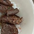 よーよー1970's cooksnap of when they made ニンニクライスのステーキ丼.