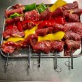 チエティー's cooksnap of when they made やわらか牛肉でBBQ串焼き.