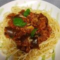 banzensama's cooksnap of when they made ナスとひき肉のトマトソースパスタ.