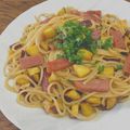 みそだ☻'s cooksnap of when they made さつまいもベーコンのバター醤油スパゲティ.