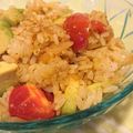 モモキト's cooksnap of when they made 食べるラー油で♪アボカド・トマト・炒飯.