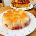 mikko6's cooksnap of when they made キャラ蒲鉾で可愛い食パン.