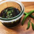 horseland's cooksnap of when they made 大葉と青唐辛子の醤油漬け.