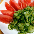 ☆クッキングパンダ☆'s cooksnap of when they made きゅうりとトマトの酢の物.