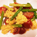 7350みとちゃん's cooksnap of when they made アスパラとトマトの卵炒め.