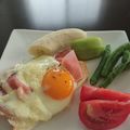 愛and愛's cooksnap of when they made 朝食にハムエッグ＆チーズトースト.