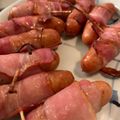 toshio39's cooksnap of when they made 超簡単♪ウインナーのベーコン巻き焼き.