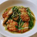monuvalley's cooksnap of when they made 水菜と鶏胸肉の塩麹炒め.