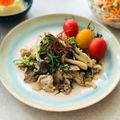 runa10's cooksnap of when they made ☆豚肉とおかひじきのガリバタ炒め☆.