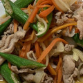 春なし's cooksnap of when they made 豚肉＆おくら＆玉ねぎのめんつゆ炒め.