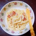 。＊ykmama＊。's cooksnap of when they made 話題入り♡簡単*॰濃厚カルボナーラ॰*.