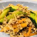 わか★'s cooksnap of when they made 鶏ミンチと胡瓜のピリ辛炒め.