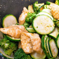 マダムカフェ♡'s cooksnap of when they made 鶏もも肉とズッキーニの簡単カレー粉炒め物.