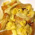 ぬこみん's cooksnap of when they made さつま揚げとキャベツの卵炒め.