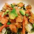 わぞう's cooksnap of when they made サーモンとアボカドの漬け丼。.