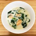 クックTVP95C☆'s cooksnap of when they made 鮭とほうれん草の豆乳コンソメスープ.