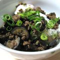 はまれい's cooksnap of when they made 茄子とひき肉の丼ぶり.