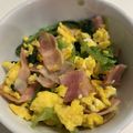 te_sanae's cooksnap of when they made 小松菜とベーコンの卵とじ♪.