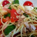 こもも0613's cooksnap of when they made ツナとバジルトマトのやみつき冷製パスタ！.