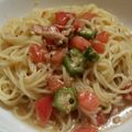 ☆☆☆めぐたん☆☆☆'s cooksnap of when they made トマトとオクラとツナの冷製パスタ.