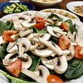 Superlittleboo's cooksnap of when they made 簡単☆ほうれん草サラダ、生マッシュ乗せ.