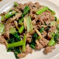 cocopirica's cooksnap of when they made 豚こまと小松菜・舞茸のゴマ照り焼き！.