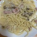 ka_nx's cooksnap of when they made しめじ＆ベーコン☆クリームパスタ.