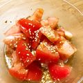 pnkdiamond's cooksnap of when they made はなまるでやってたトマトの胡麻あえ❤.