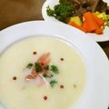 一千恵's cooksnap of when they made 桃とジャガイモの冷製スープ♪.