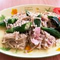 クック4XLJOM☆'s cooksnap of when they made えのきとオクラ、ベーコンのにんにく炒め.