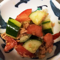 みちゃまろ's cooksnap of when they made トマト&きゅうり&ちくわ&ツナの和えもの.