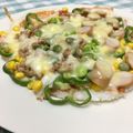お気楽ばあや's cooksnap of when they made 余ったご飯でご飯ピザ♪.