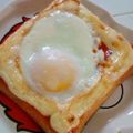 なっちｬﾝ's cooksnap of when they made ❤スイートチリマヨ＆目玉トースト❤.
